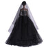 QUEBAN Bride Doll Wedding Dress with Veil Handmade Evening Party Fashion Clothes Wears Gown Exclusive Dress Outfit for 11.5 Inch Girl Dolls,Gift for Kids 3 to 8 Years Old - Black 1